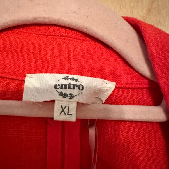 Chic Soul Red Women's Linen Blazer - Picture 3 of 4